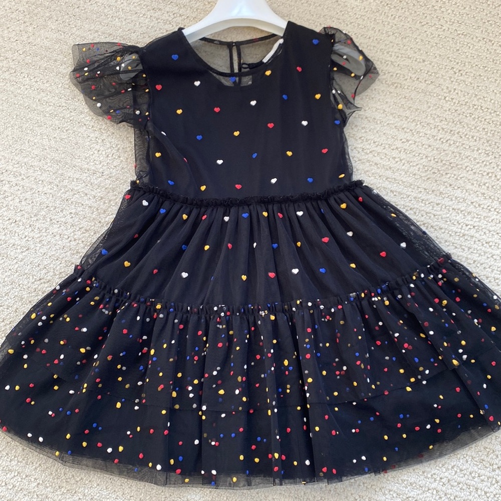 Stella Mc Cartney kids size 6 printed black tulle dreaa